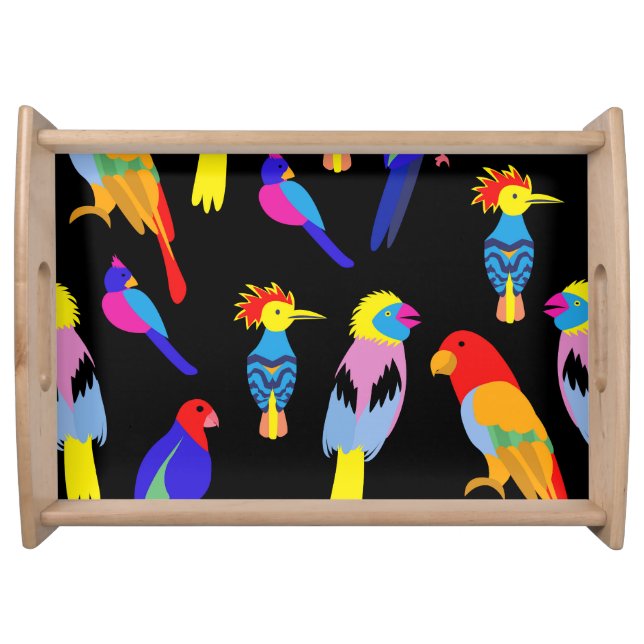 Exotic Birds Paradise Toucan Pattern Serving Tray (Front)