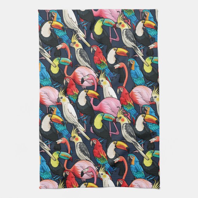 Exotic birds towel (Vertical)