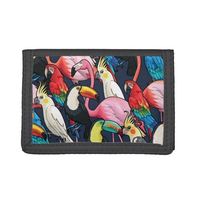 Exotic birds trifold wallet (Front)