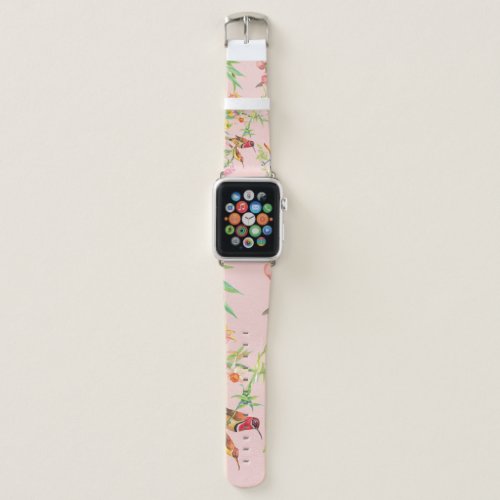 Exotic Birds Vintage Floral Seamless Apple Watch Band