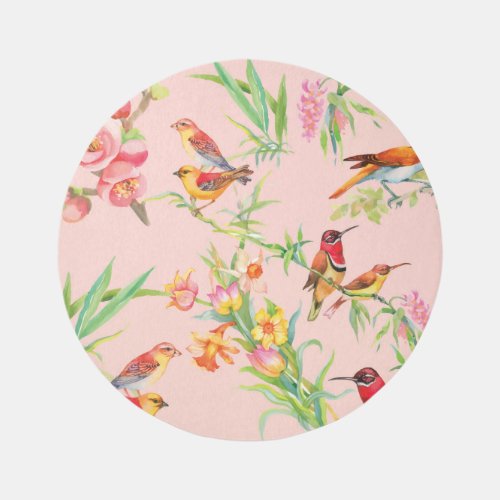 Exotic Birds Vintage Floral Seamless Rug