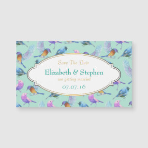 Exotic Birds Watercolor w/ Frame Save The Date