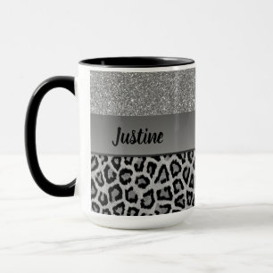 Exotic Black and Grey Leopard Print Mug