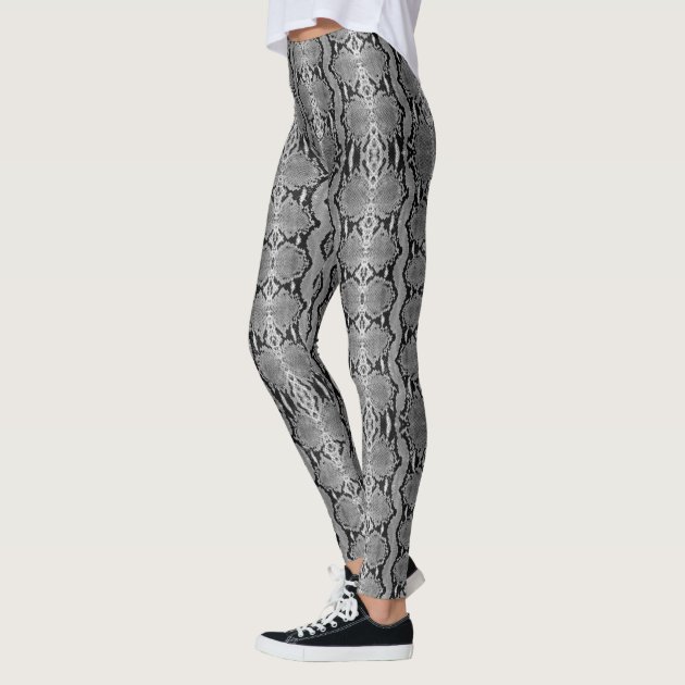 white snakeskin leggings