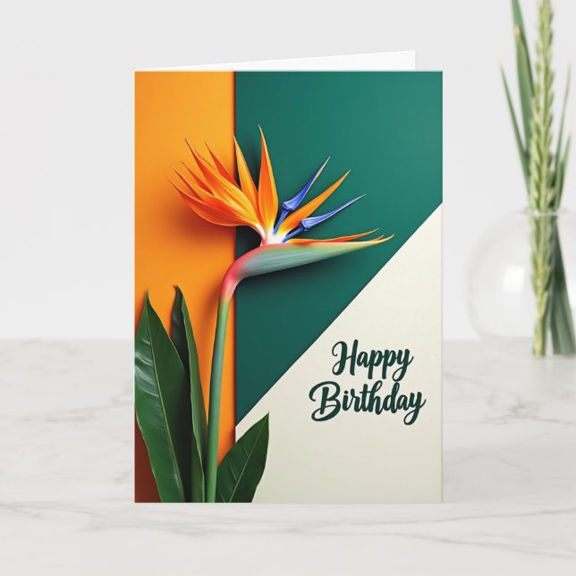 Exotic Bloom Birthday Card (Front)