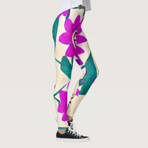 Exotic Bloom Leggings: stylish floral delight Leggings
