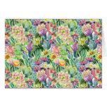 Exotic Blooming Watercolor Cacti Pattern