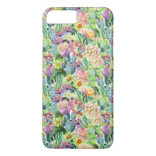 Exotic Blooming Watercolor Cacti Pattern iPhone 8 Plus/7 Plus Case