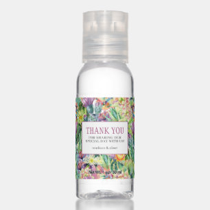 Exotic Blooming Watercolor Cacti - Thank You Hand Sanitizer