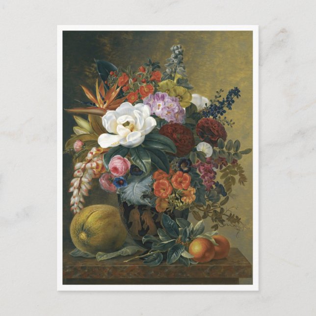 Exotic blooms in a Grecian vase  Postcard (Front)