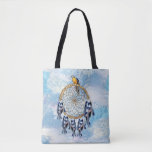 Exotic Blue Dream Catcher Bridesmaid gift Tote Bag<br><div class="desc">A dream catcher that includes the round circle of bamboo and red beads in the web with blue exotic-parrot bird tone feathers on a bag bridesmaids gift</div>