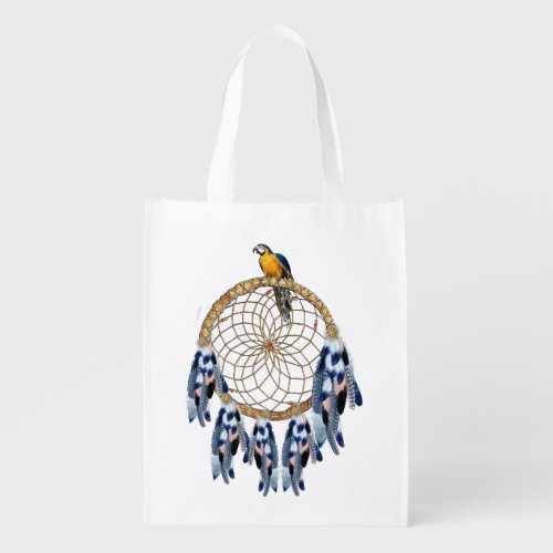 Exotic Blue Dream Catcher Family gift Grocery Bag