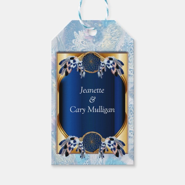 Exotic Blue Dream Catcher Gift Tag (Front)