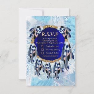Exotic Blue Dream Catcher RSVP Card