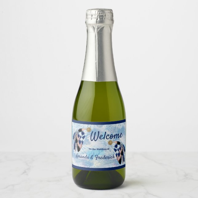 Exotic Blue Dream Catcher Sparkling Wine Label (Front)