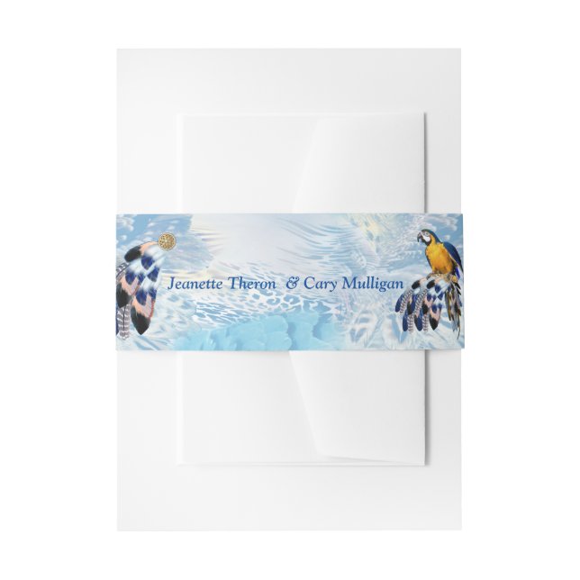 Exotic Blue Dream Catcher stationary Invitation Belly Band (Front Example)