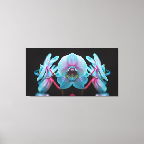 Exotic Blue Orchid Reflection Canvas Print