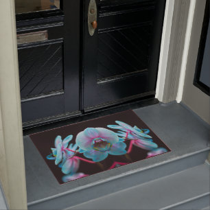 Exotic Blue Orchid Reflection Doormat
