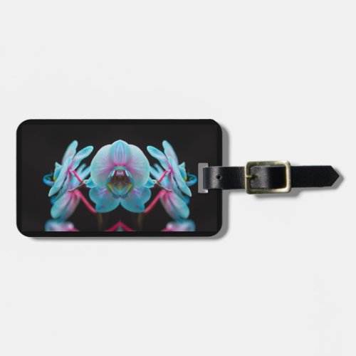 Exotic Blue Orchid Reflection Luggage Tag