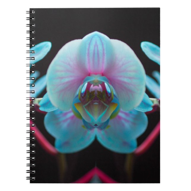 Exotic Blue Orchid Reflection Notebook (Front)