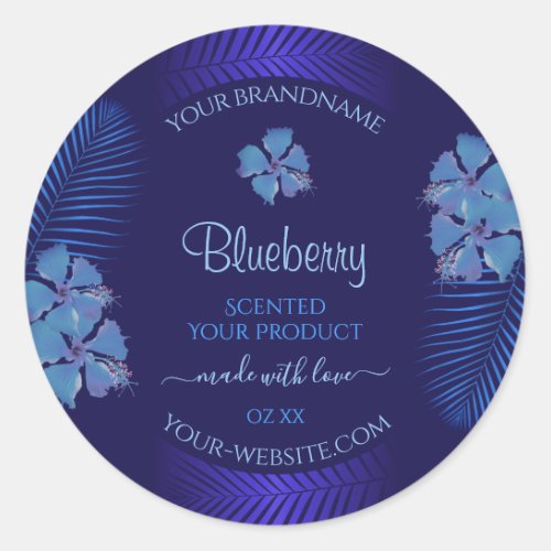 Exotic Blue Product Labels Teal Hawaiian Flowers
