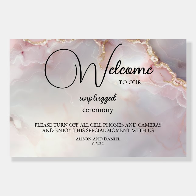 Exotic Blush  Marbled Opal Foam Board (Front)