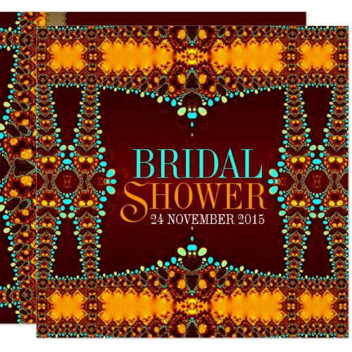 Exotic boheindian Bridal Shower Invitations