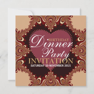 Exotic Bohemian Birthday Dinner Party Invitations
