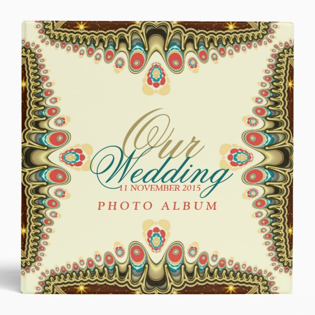 Exotic Bohemian Sparkle (v2) Wedding Album Binder (Front)