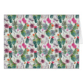Exotic Boho Watercolor Cactus & Succulent Pattern (Front Horizontal)