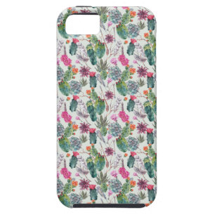 Exotic Boho Watercolor Cactus & Succulent Pattern iPhone SE/5/5s Case