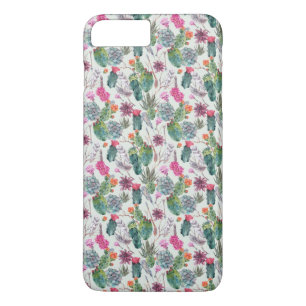 Exotic Boho Watercolor Cactus & Succulent Pattern iPhone 8 Plus/7 Plus Case