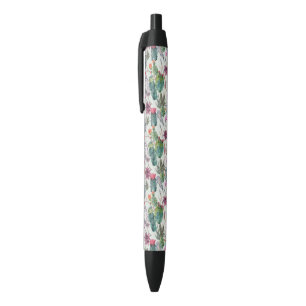 Exotic Boho Watercolor Cactus & Succulent Pattern Pen
