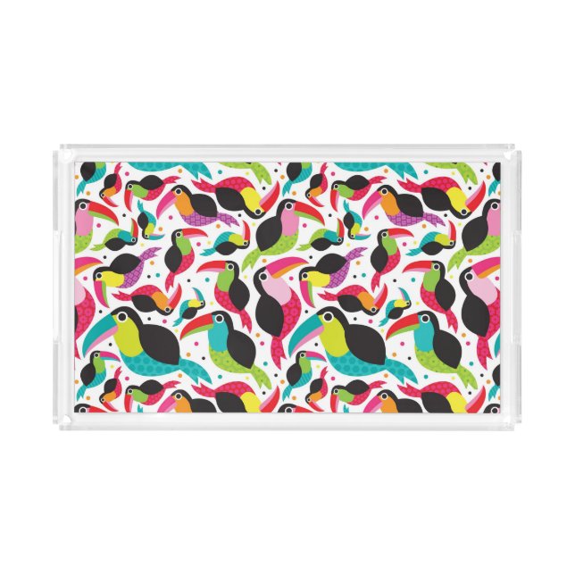 exotic brazil toucan bird background acrylic tray (Front)