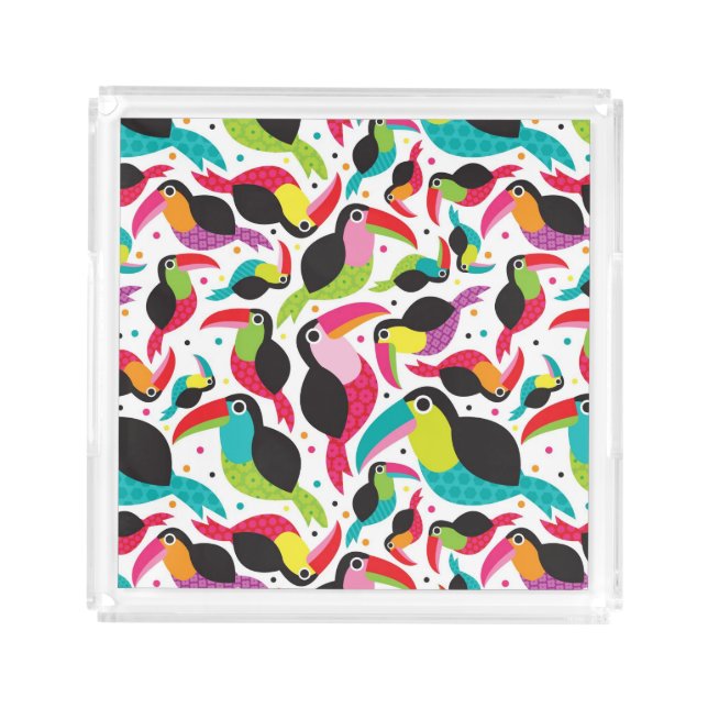 exotic brazil toucan bird background acrylic tray (Front)