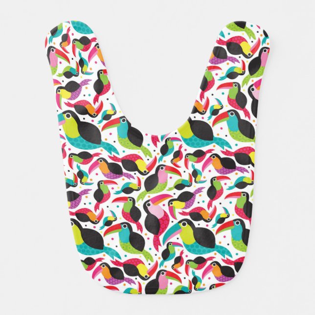 exotic brazil toucan bird background baby bib (Front)