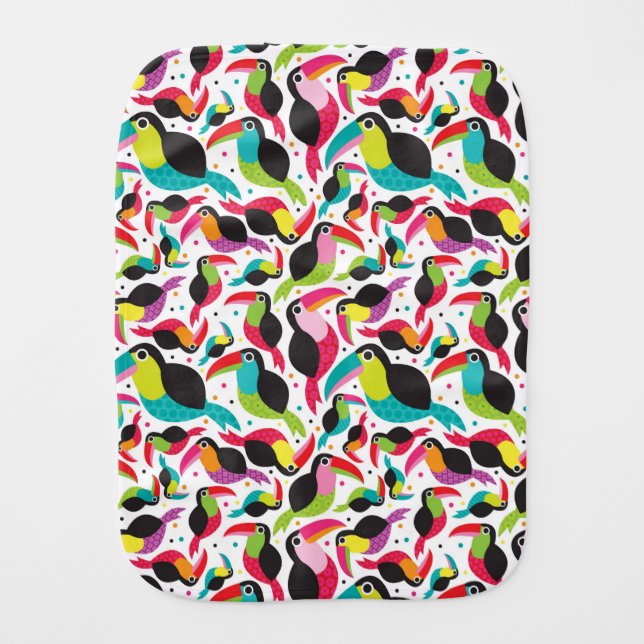 exotic brazil toucan bird background burp cloth (Front)