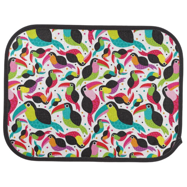 exotic brazil toucan bird background car mat (Rear)
