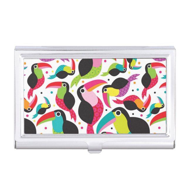 exotic brazil toucan bird background case for business cards (Front)