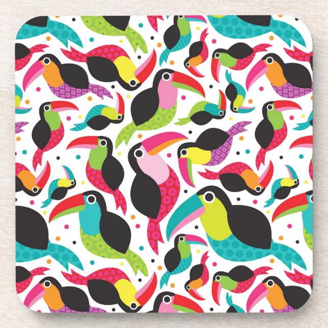 exotic brazil toucan bird background coaster (Front)