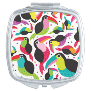 exotic brazil toucan bird background compact mirror
