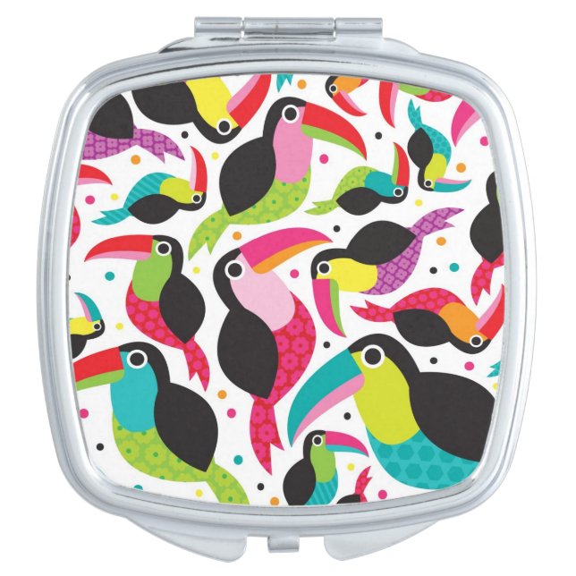 exotic brazil toucan bird background compact mirror (Front)