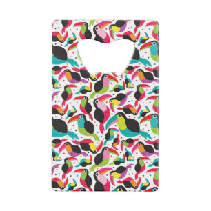 exotic brazil toucan bird background credit card bottle opener