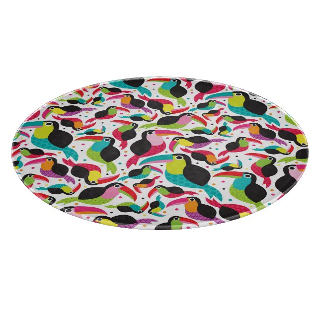 exotic brazil toucan bird background cutting board (Corner)