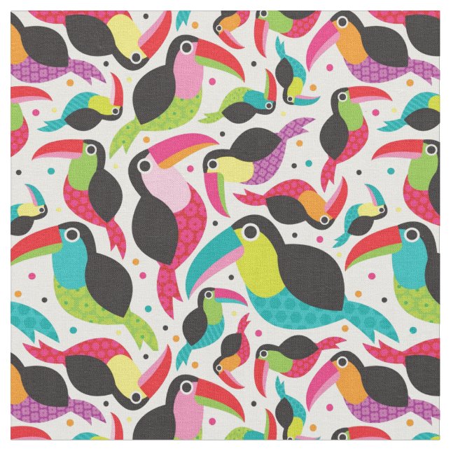 exotic brazil toucan bird background fabric (Close Up)