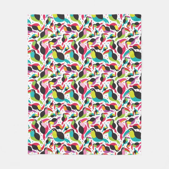 exotic brazil toucan bird background fleece blanket (Front)