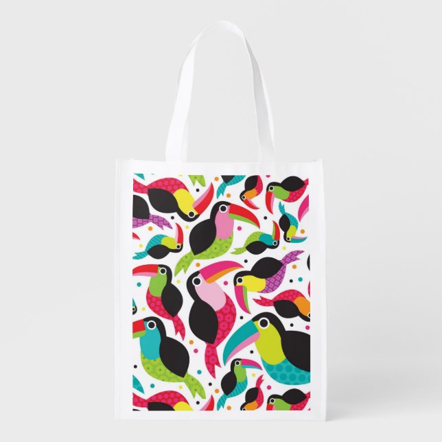 exotic brazil toucan bird background grocery bag (Front)