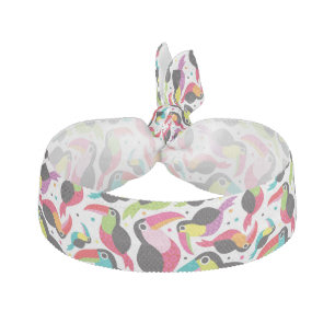 exotic brazil toucan bird background hair tie