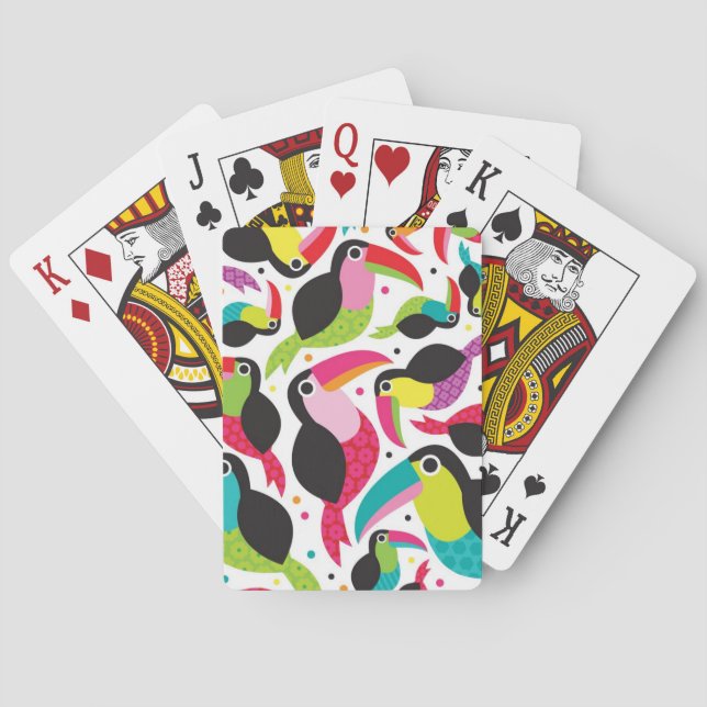 exotic brazil toucan bird background poker cards (Back)