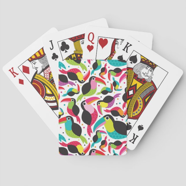 exotic brazil toucan bird background poker cards (Back)